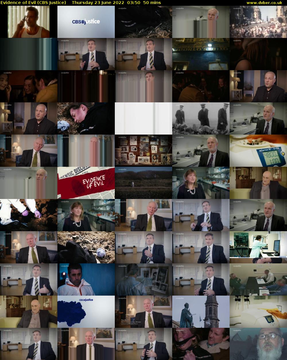 Evidence of Evil (CBS Justice) Thursday 23 June 2022 03:50 - 04:40