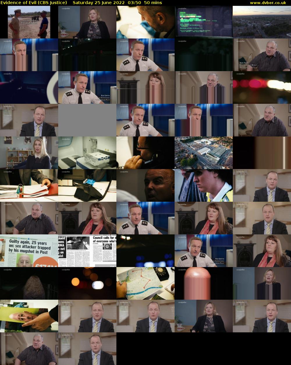 Evidence of Evil (CBS Justice) Saturday 25 June 2022 03:50 - 04:40