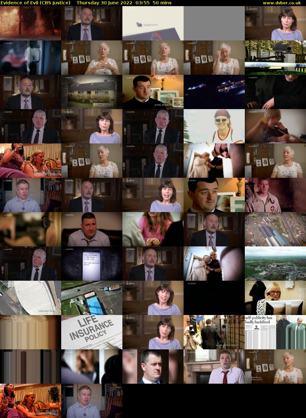 Evidence of Evil (CBS Justice) Thursday 30 June 2022 03:55 - 04:45