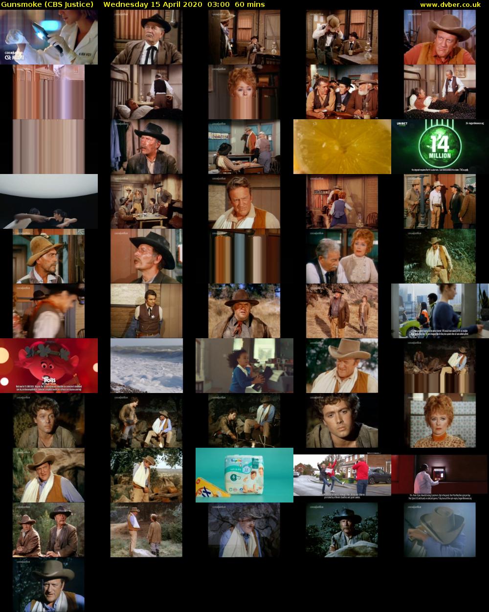 Gunsmoke (CBS Justice) Wednesday 15 April 2020 03:00 - 04:00
