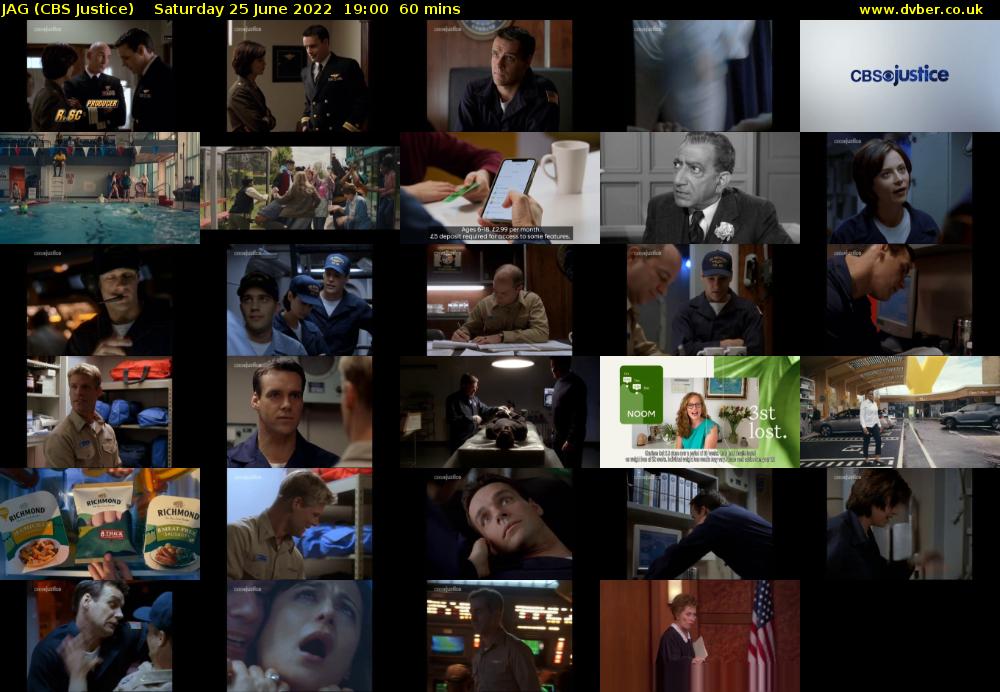 JAG (CBS Justice) Saturday 25 June 2022 19:00 - 20:00