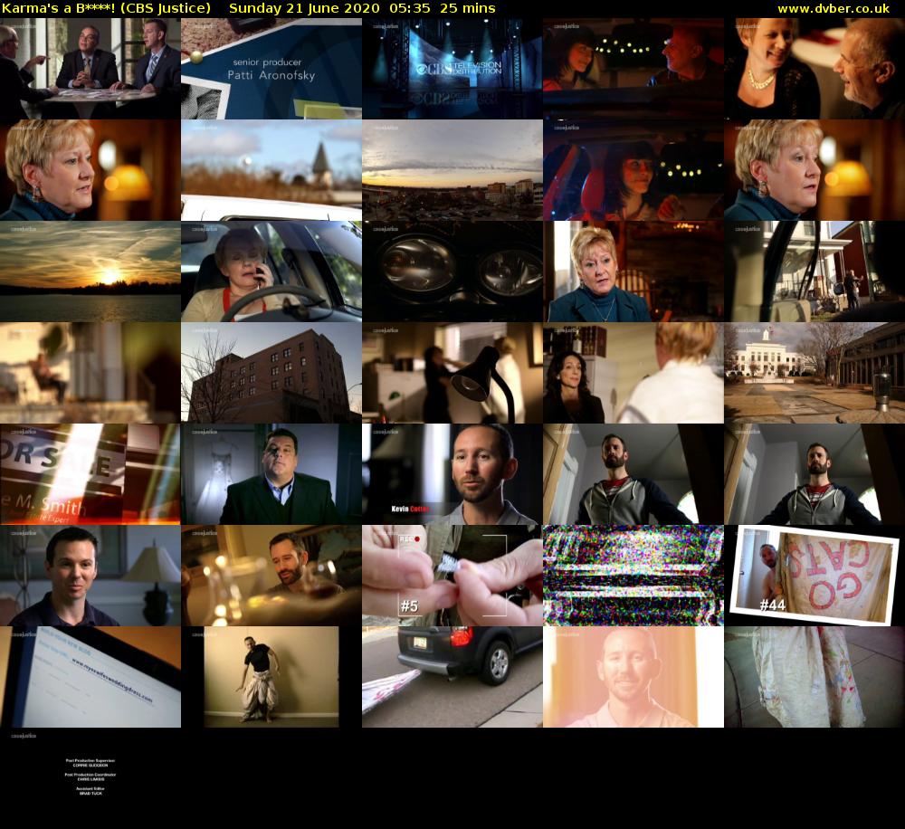 Karma's a B****! (CBS Justice) Sunday 21 June 2020 05:35 - 06:00