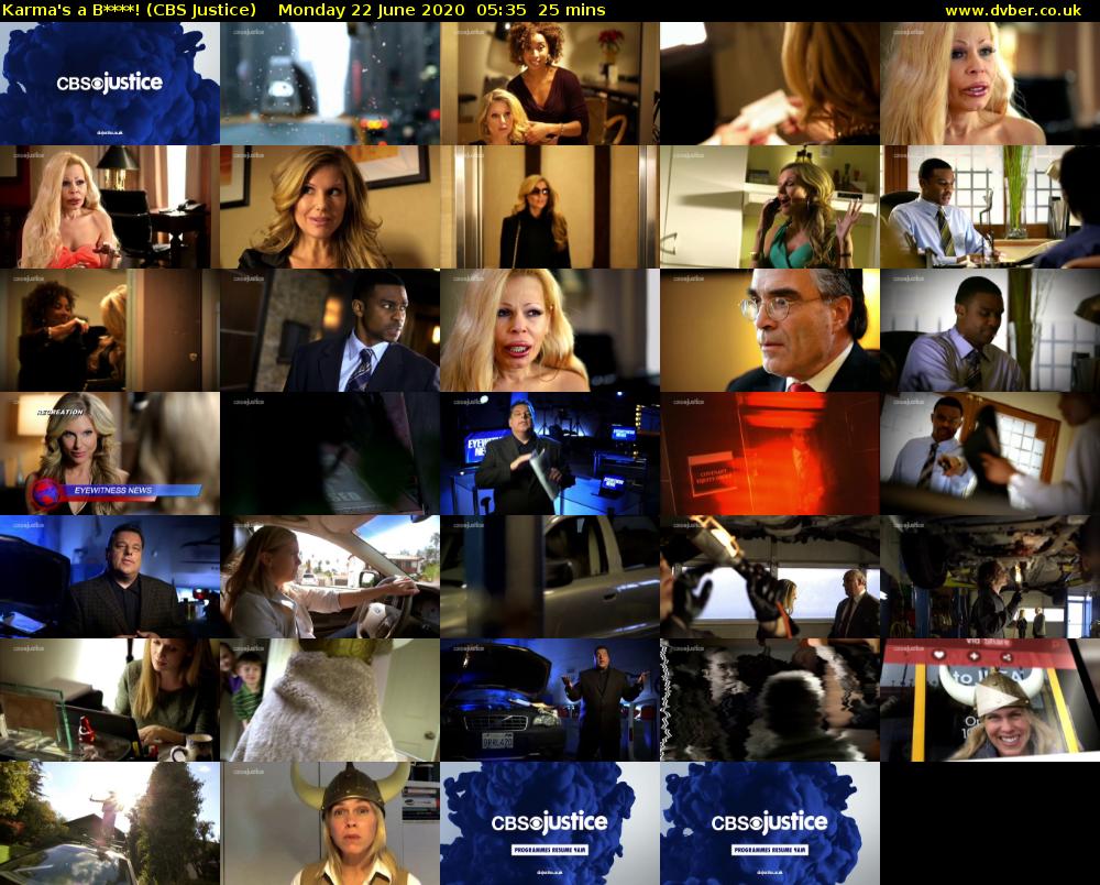 Karma's a B****! (CBS Justice) Monday 22 June 2020 05:35 - 06:00