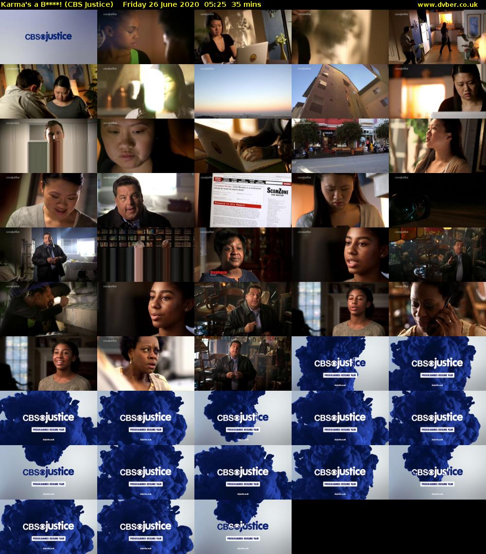 Karma's a B****! (CBS Justice) Friday 26 June 2020 05:25 - 06:00