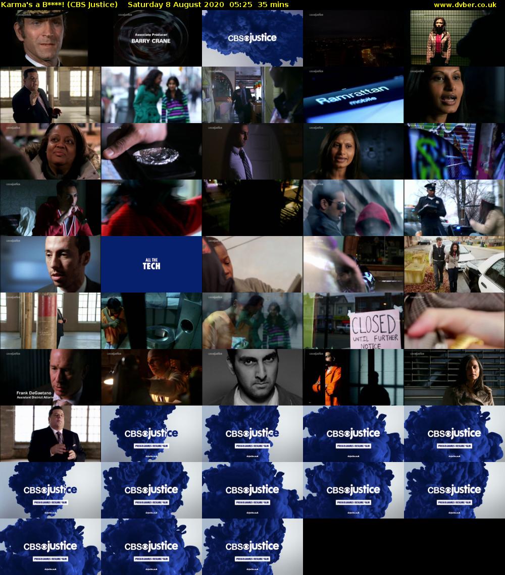 Karma's a B****! (CBS Justice) Saturday 8 August 2020 05:25 - 06:00