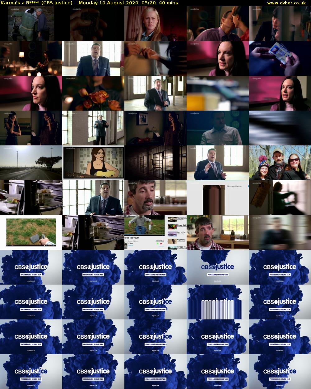 Karma's a B****! (CBS Justice) Monday 10 August 2020 05:20 - 06:00