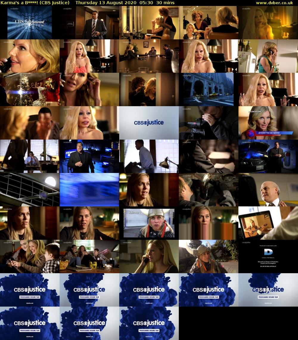 Karma's a B****! (CBS Justice) Thursday 13 August 2020 05:30 - 06:00