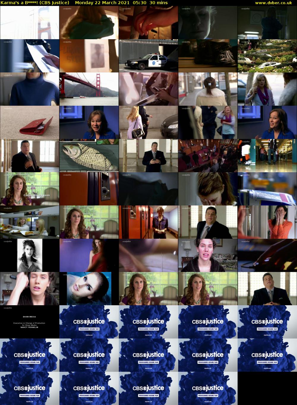 Karma's a B****! (CBS Justice) Monday 22 March 2021 05:30 - 06:00