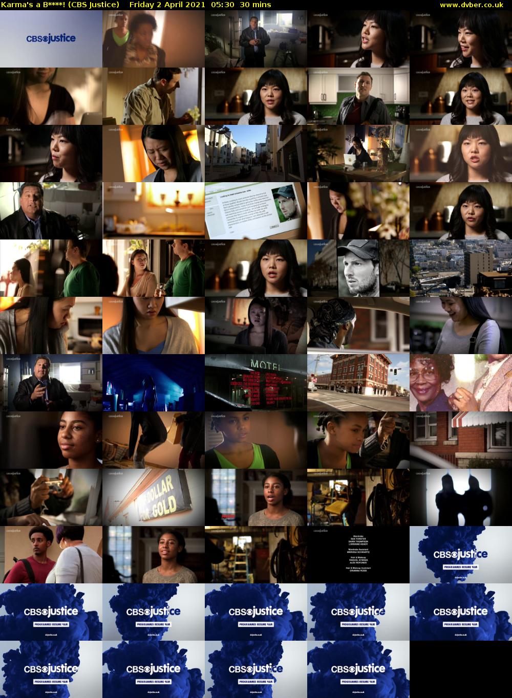 Karma's a B****! (CBS Justice) Friday 2 April 2021 05:30 - 06:00