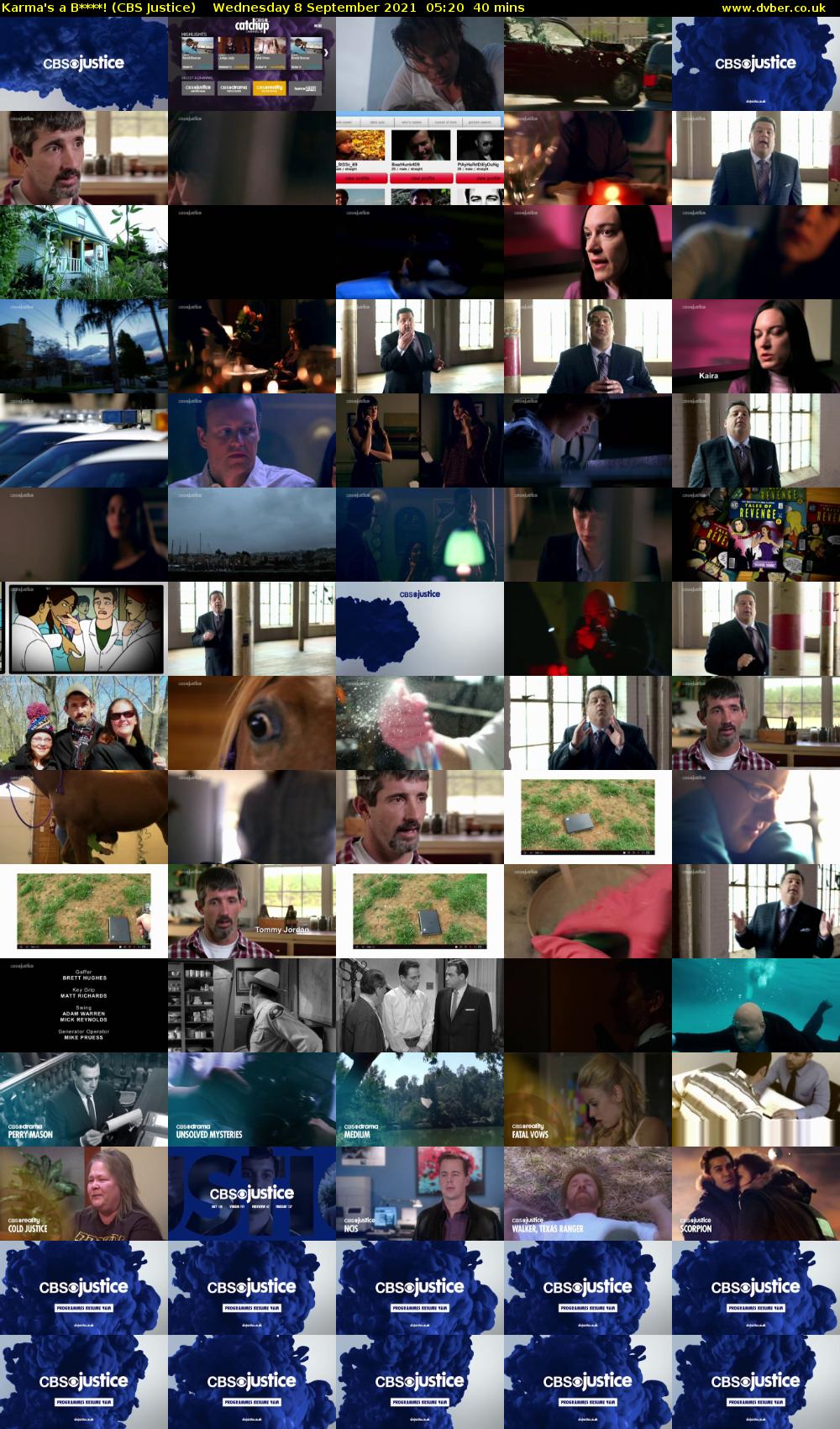 Karma's a B****! (CBS Justice) Wednesday 8 September 2021 05:20 - 06:00
