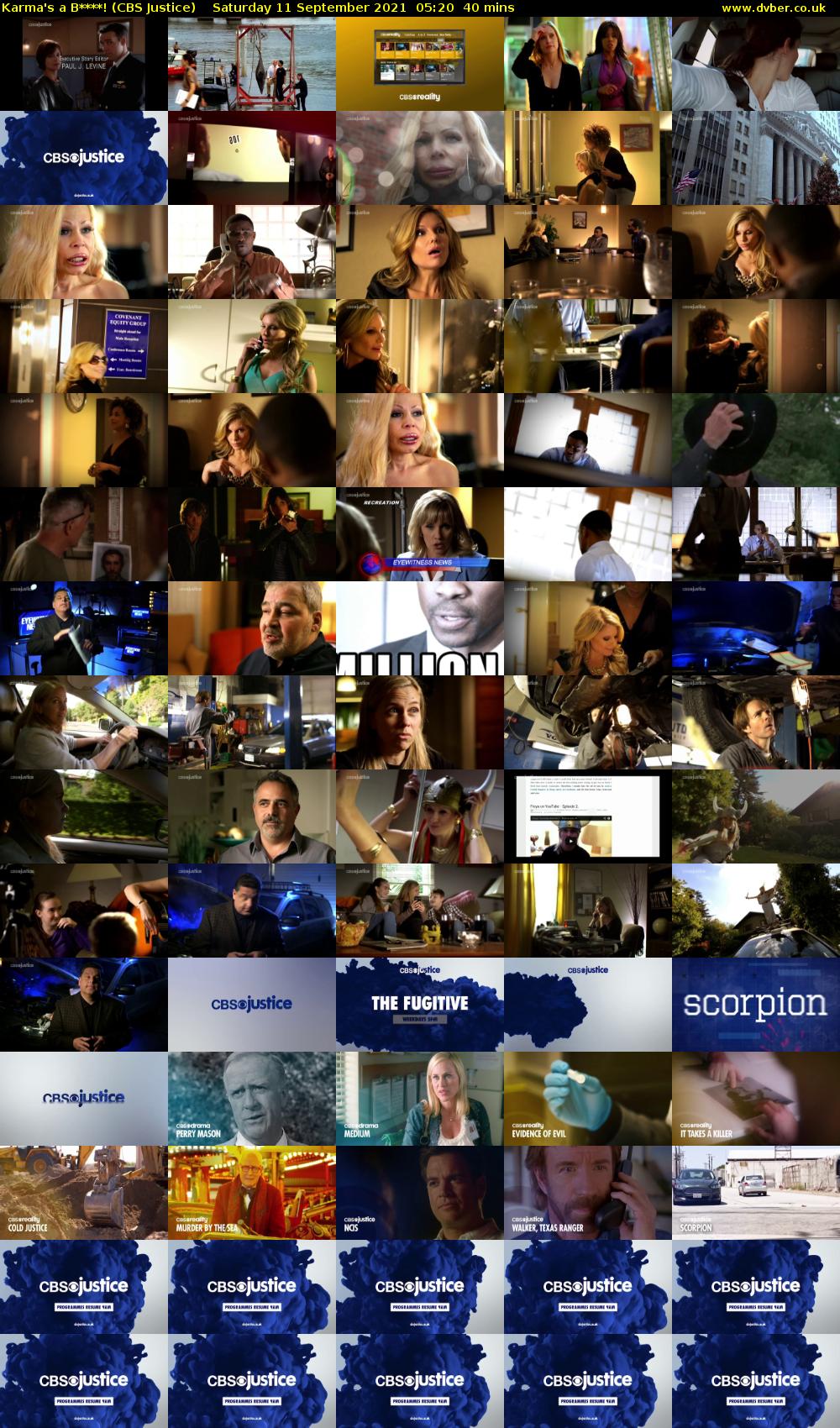 Karma's a B****! (CBS Justice) Saturday 11 September 2021 05:20 - 06:00