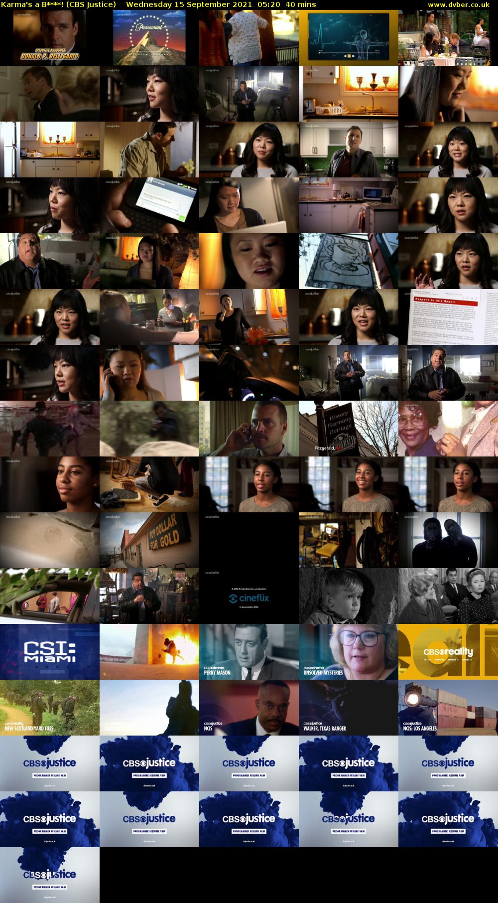 Karma's a B****! (CBS Justice) Wednesday 15 September 2021 05:20 - 06:00