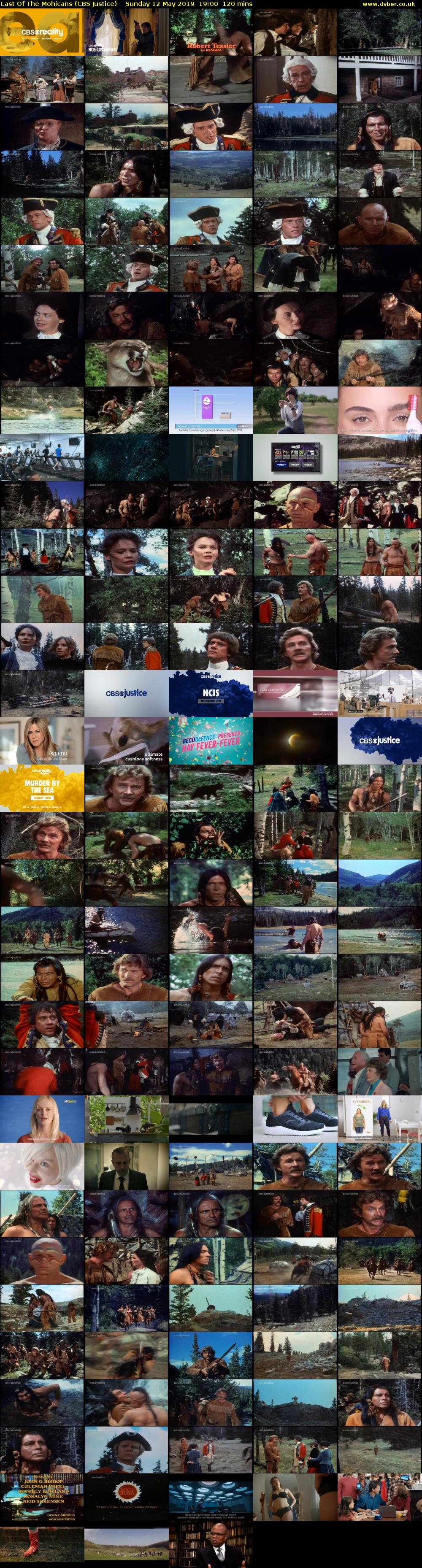 Last Of The Mohicans (CBS Justice) Sunday 12 May 2019 19:00 - 21:00