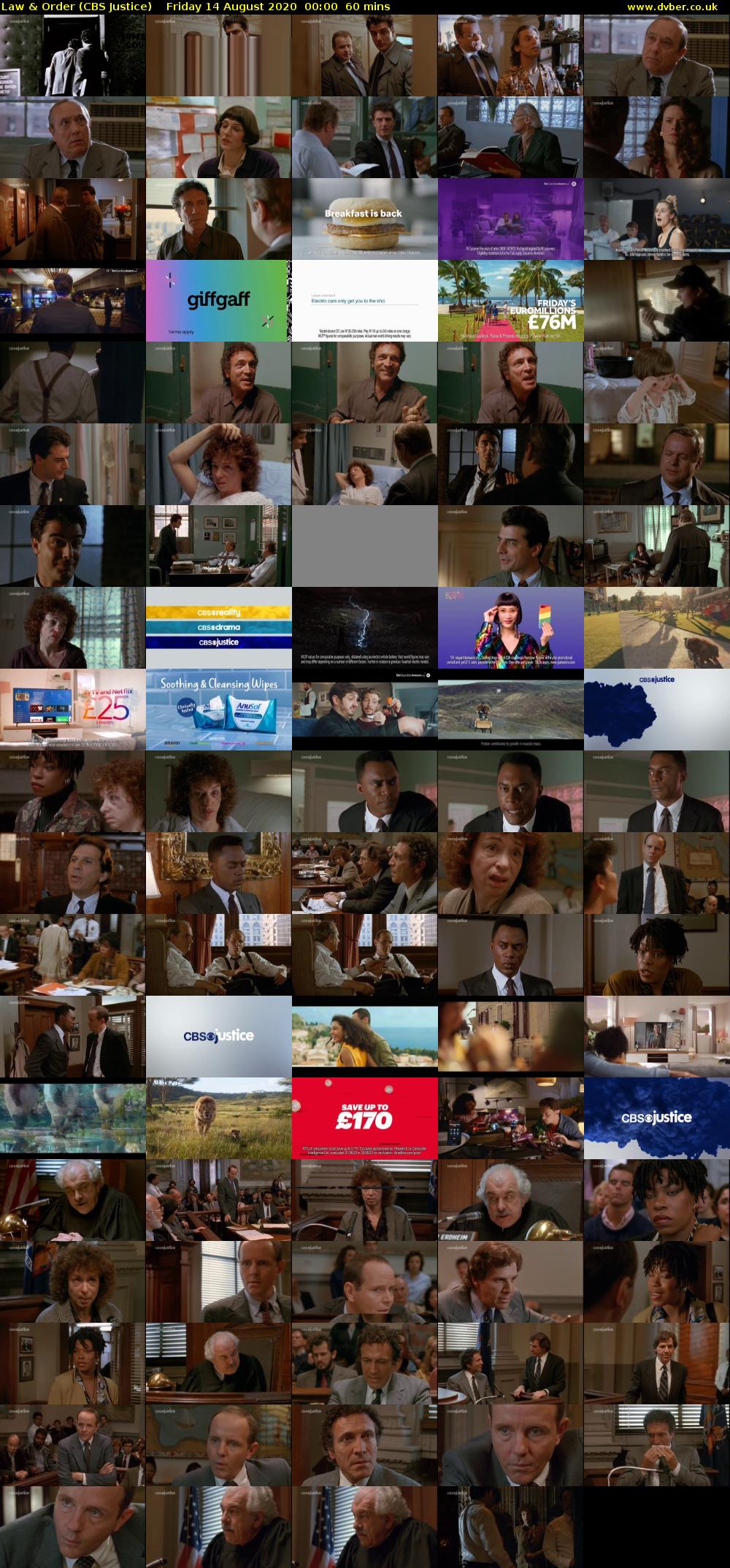 Law & Order (CBS Justice) Friday 14 August 2020 00:00 - 01:00