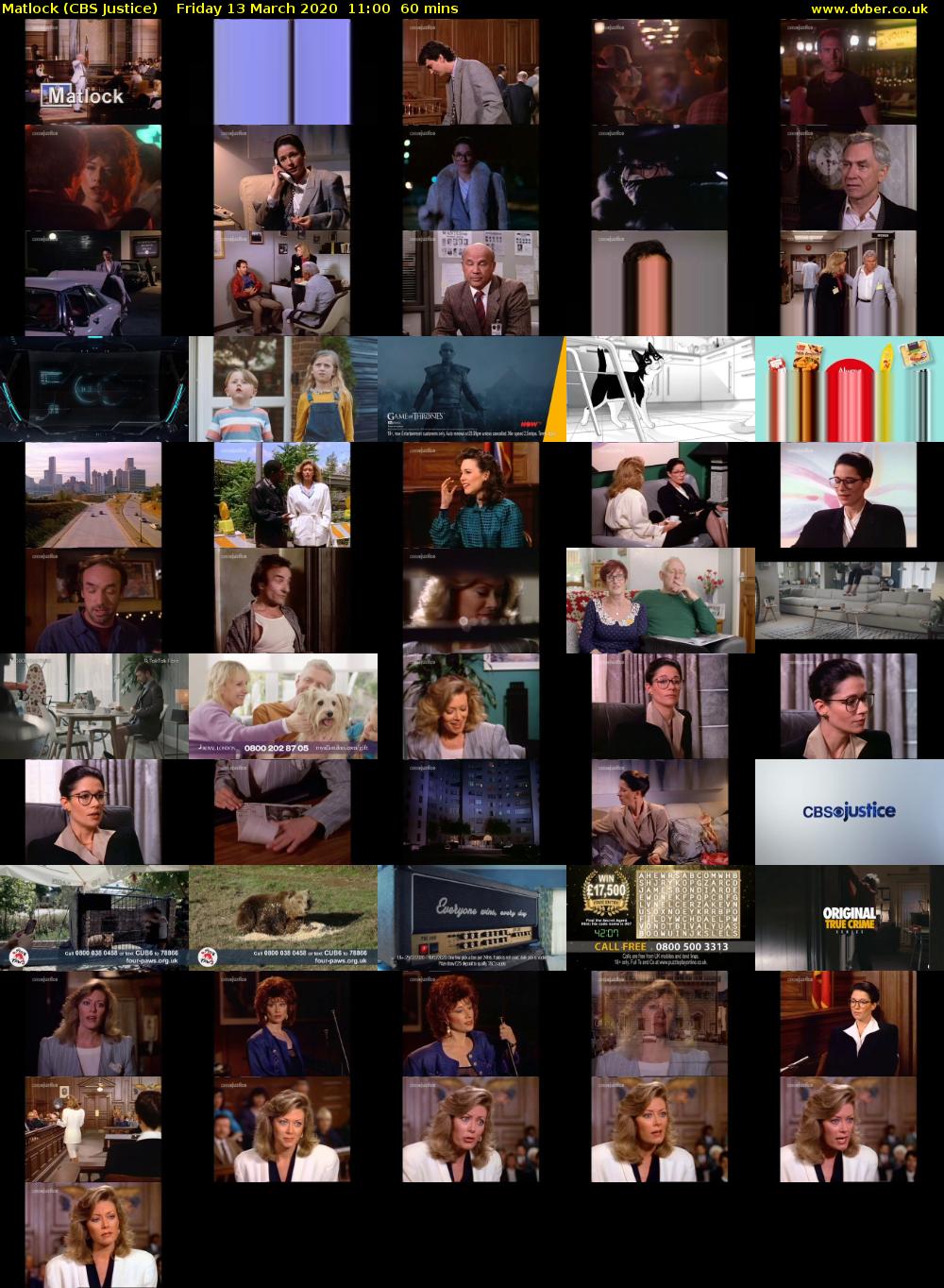 Matlock (CBS Justice) Friday 13 March 2020 11:00 - 12:00