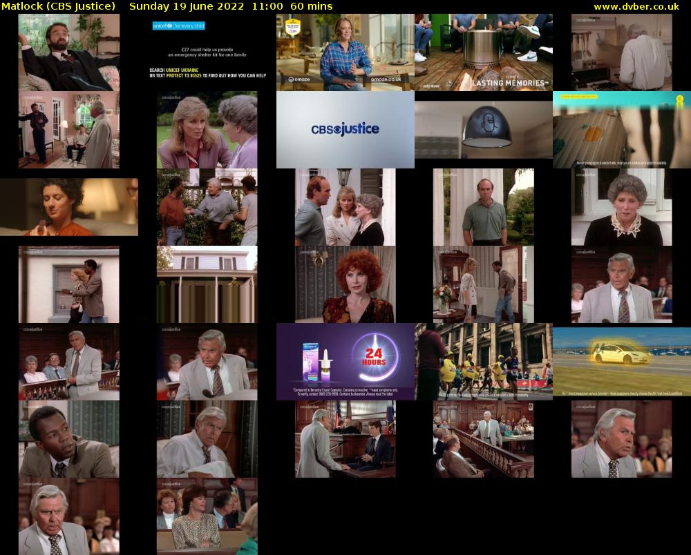 Matlock (CBS Justice) Sunday 19 June 2022 11:00 - 12:00