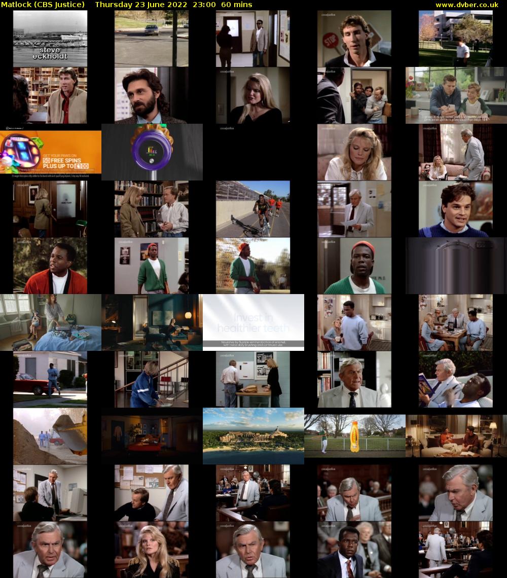 Matlock (CBS Justice) Thursday 23 June 2022 23:00 - 00:00