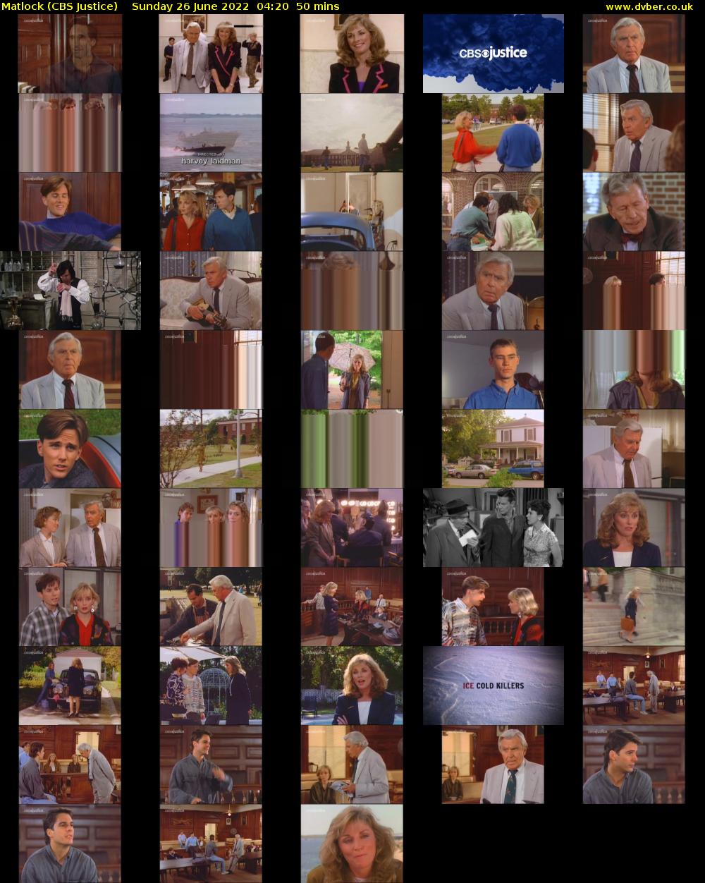 Matlock (CBS Justice) Sunday 26 June 2022 04:20 - 05:10