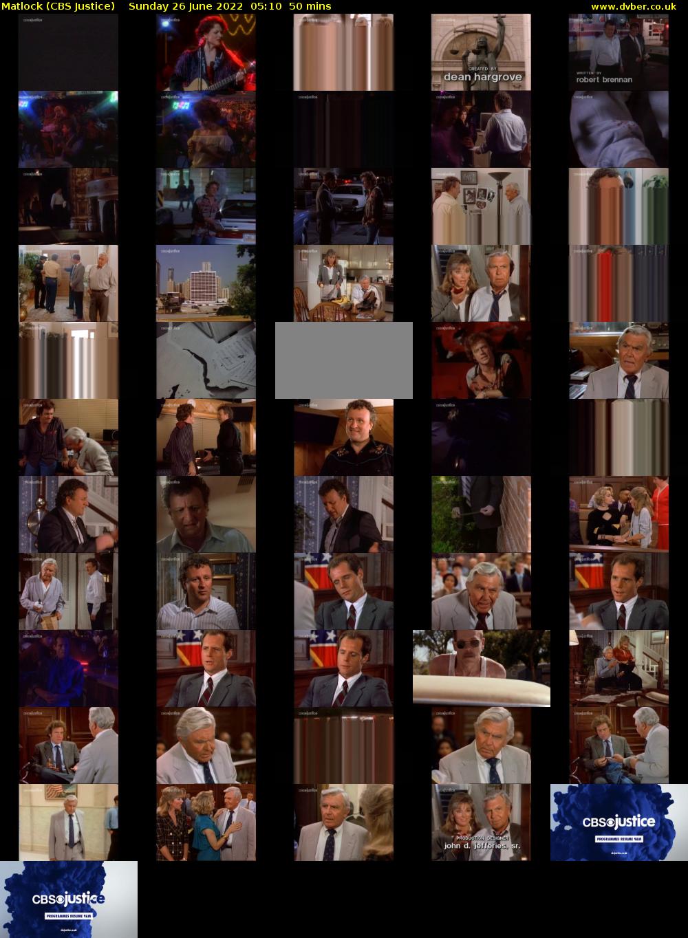Matlock (CBS Justice) Sunday 26 June 2022 05:10 - 06:00