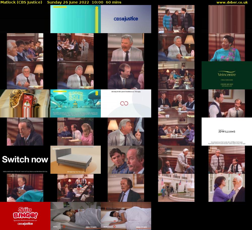 Matlock (CBS Justice) Sunday 26 June 2022 10:00 - 11:00