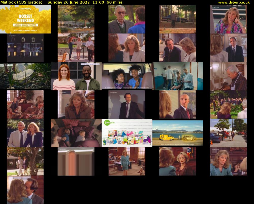 Matlock (CBS Justice) Sunday 26 June 2022 11:00 - 12:00