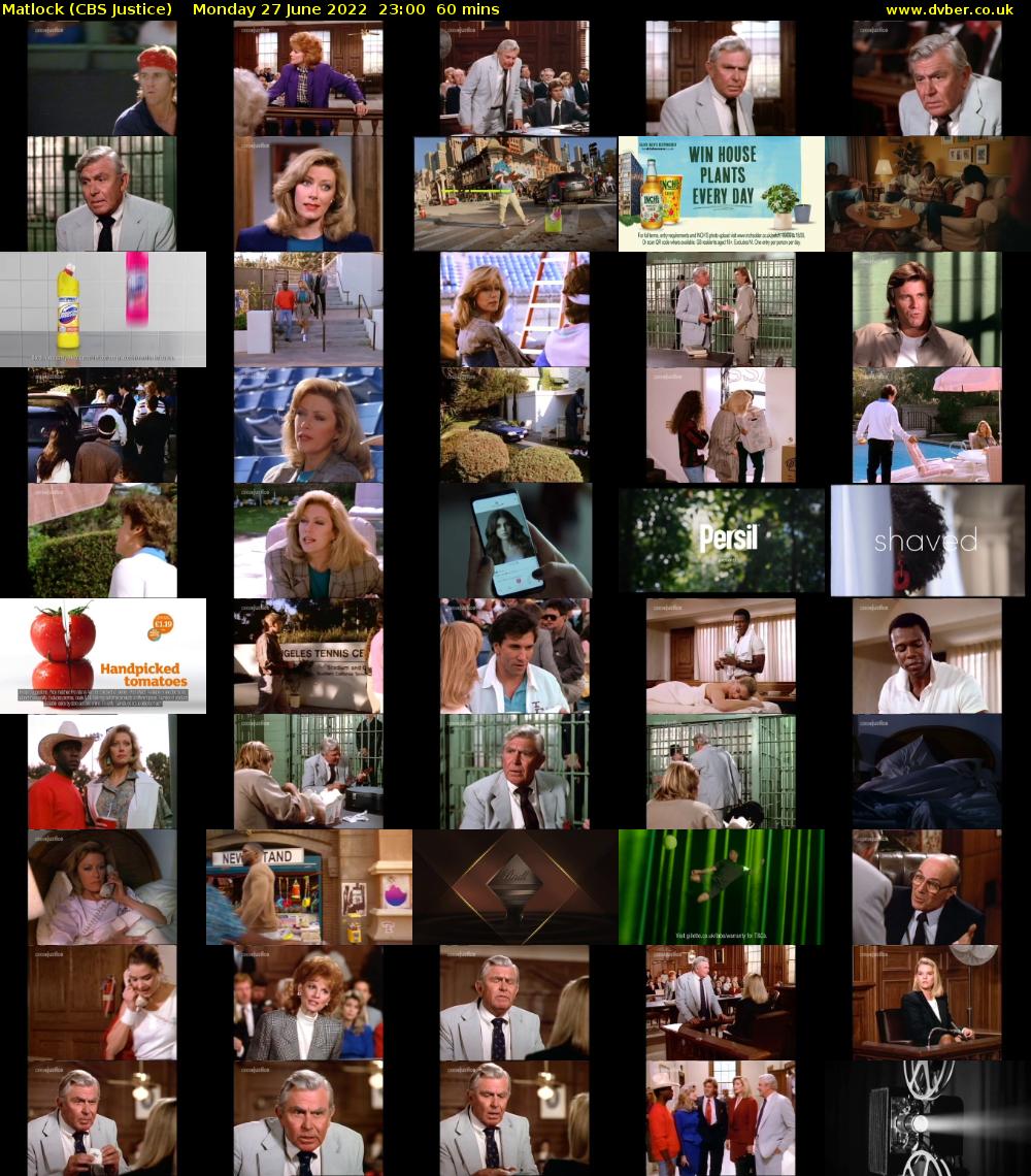 Matlock (CBS Justice) Monday 27 June 2022 23:00 - 00:00