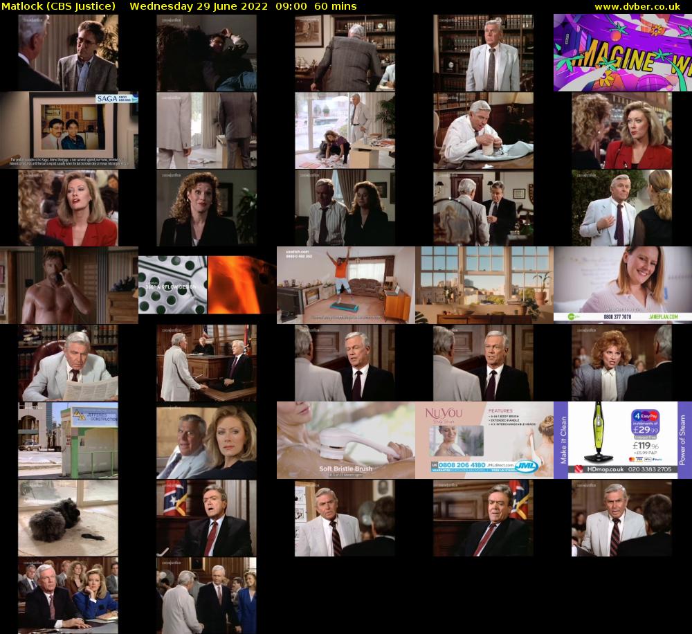 Matlock (CBS Justice) Wednesday 29 June 2022 09:00 - 10:00