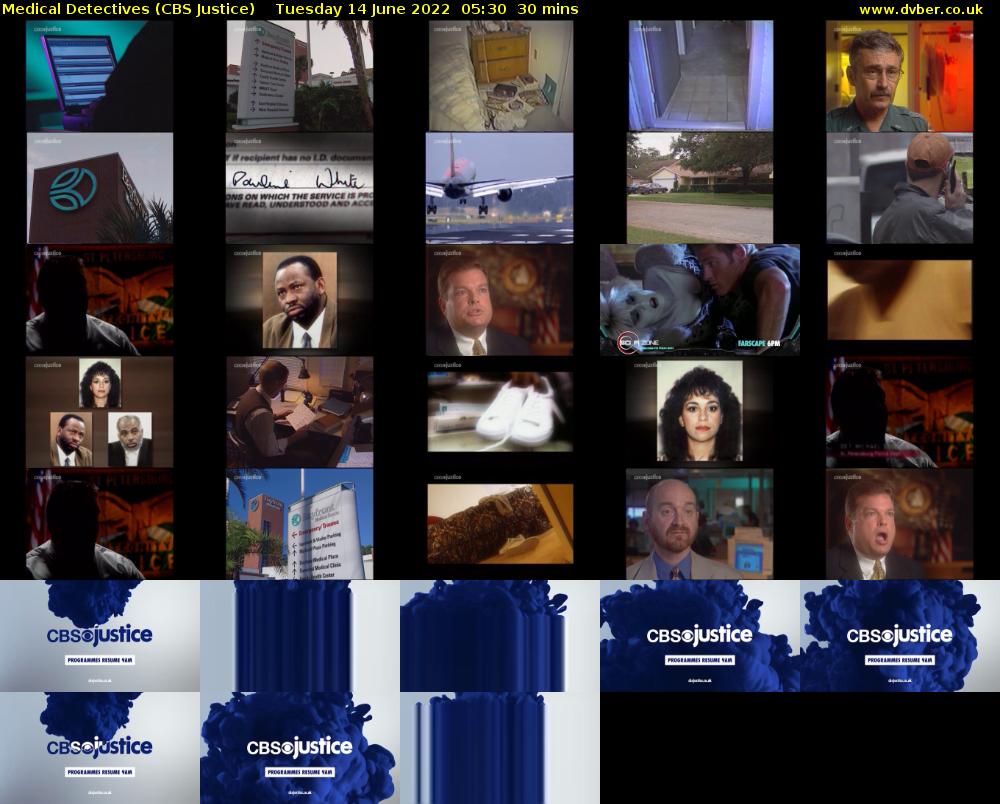 Medical Detectives (CBS Justice) Tuesday 14 June 2022 05:30 - 06:00