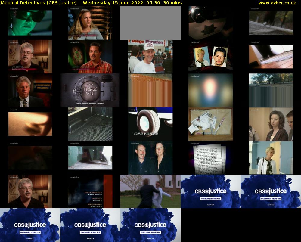 Medical Detectives (CBS Justice) Wednesday 15 June 2022 05:30 - 06:00