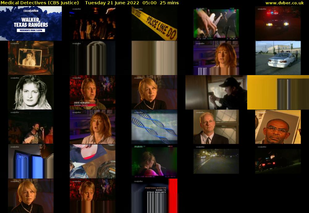 Medical Detectives (CBS Justice) Tuesday 21 June 2022 05:00 - 05:25