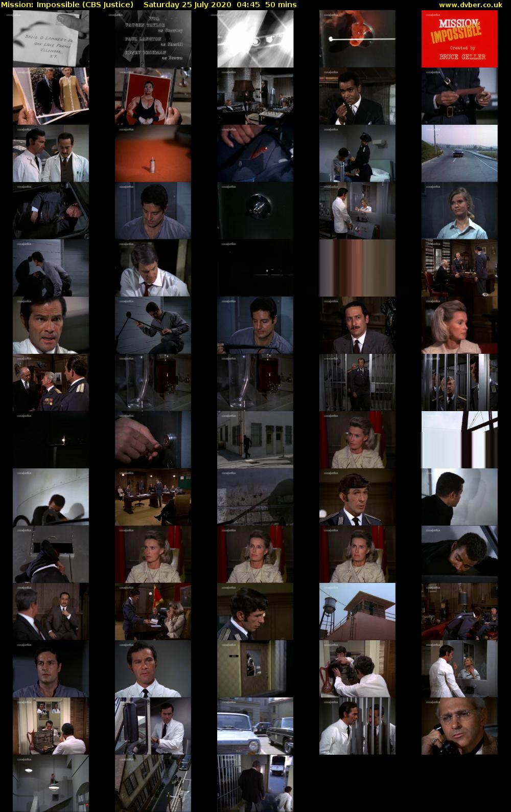 Mission: Impossible (CBS Justice) Saturday 25 July 2020 04:45 - 05:35