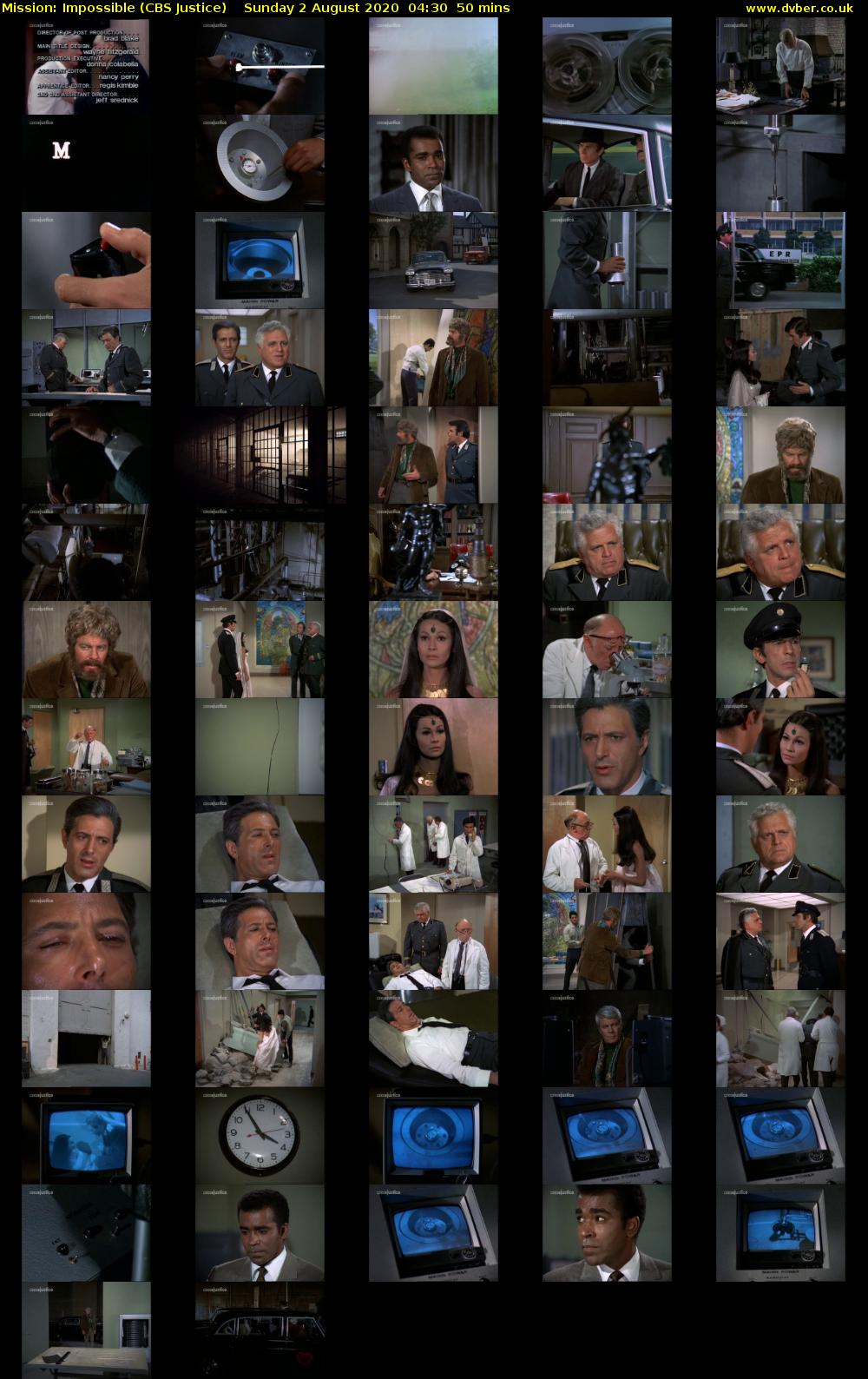 Mission: Impossible (CBS Justice) Sunday 2 August 2020 04:30 - 05:20