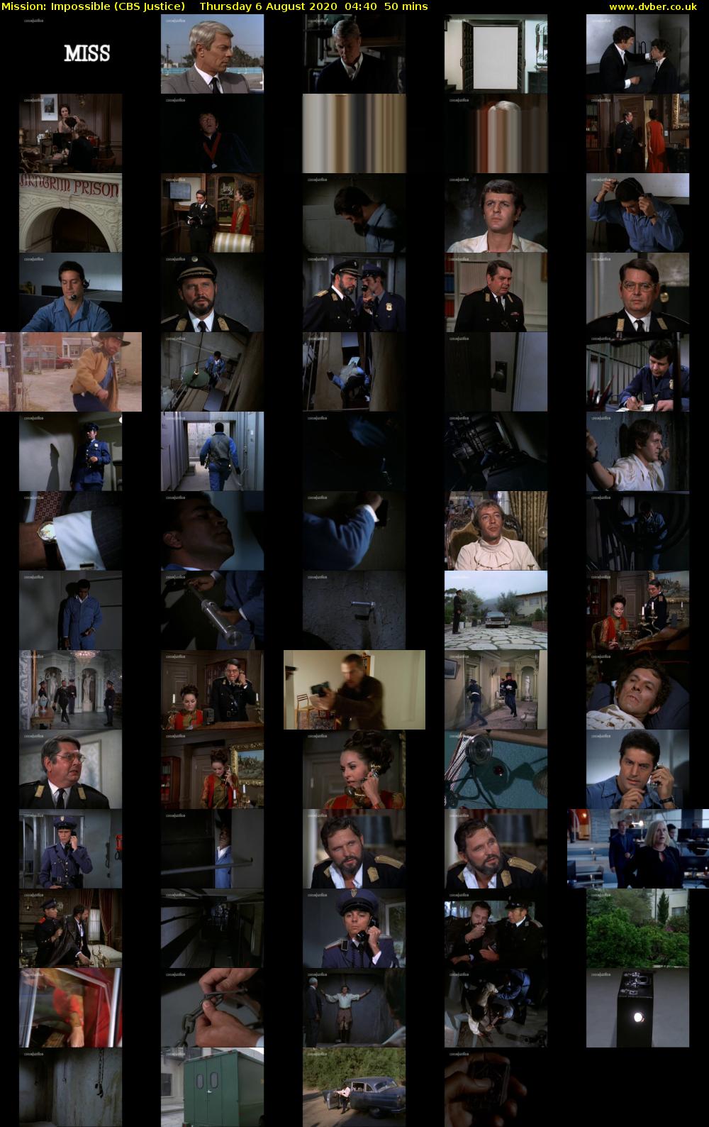Mission: Impossible (CBS Justice) Thursday 6 August 2020 04:40 - 05:30