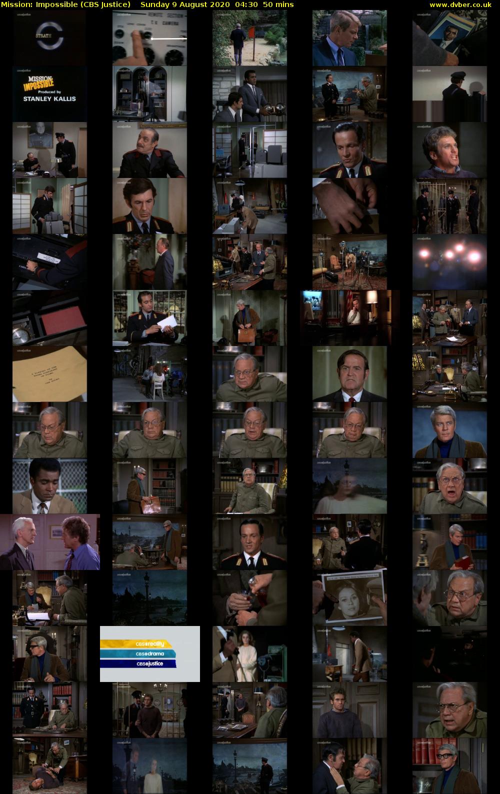 Mission: Impossible (CBS Justice) Sunday 9 August 2020 04:30 - 05:20