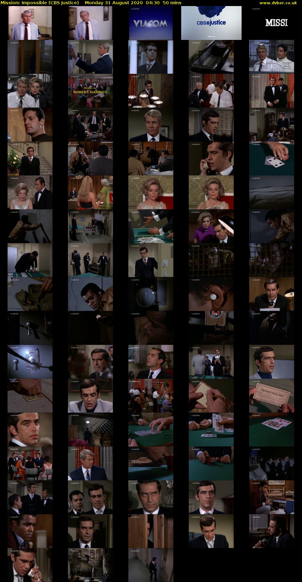 Mission: Impossible (CBS Justice) Monday 31 August 2020 04:30 - 05:20