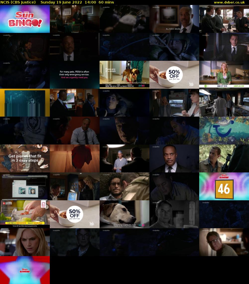 NCIS (CBS Justice) Sunday 19 June 2022 14:00 - 15:00
