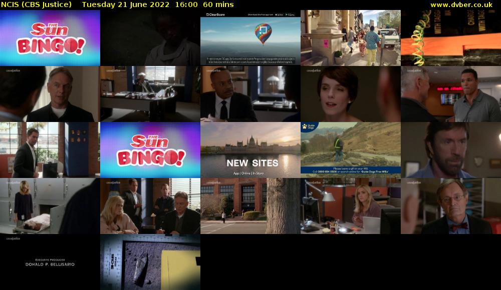NCIS (CBS Justice) Tuesday 21 June 2022 16:00 - 17:00