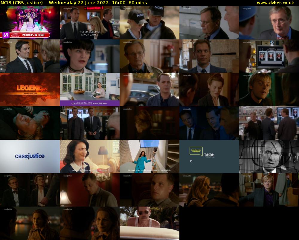 NCIS (CBS Justice) Wednesday 22 June 2022 16:00 - 17:00
