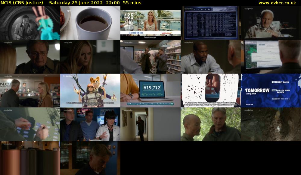 NCIS (CBS Justice) Saturday 25 June 2022 22:00 - 22:55