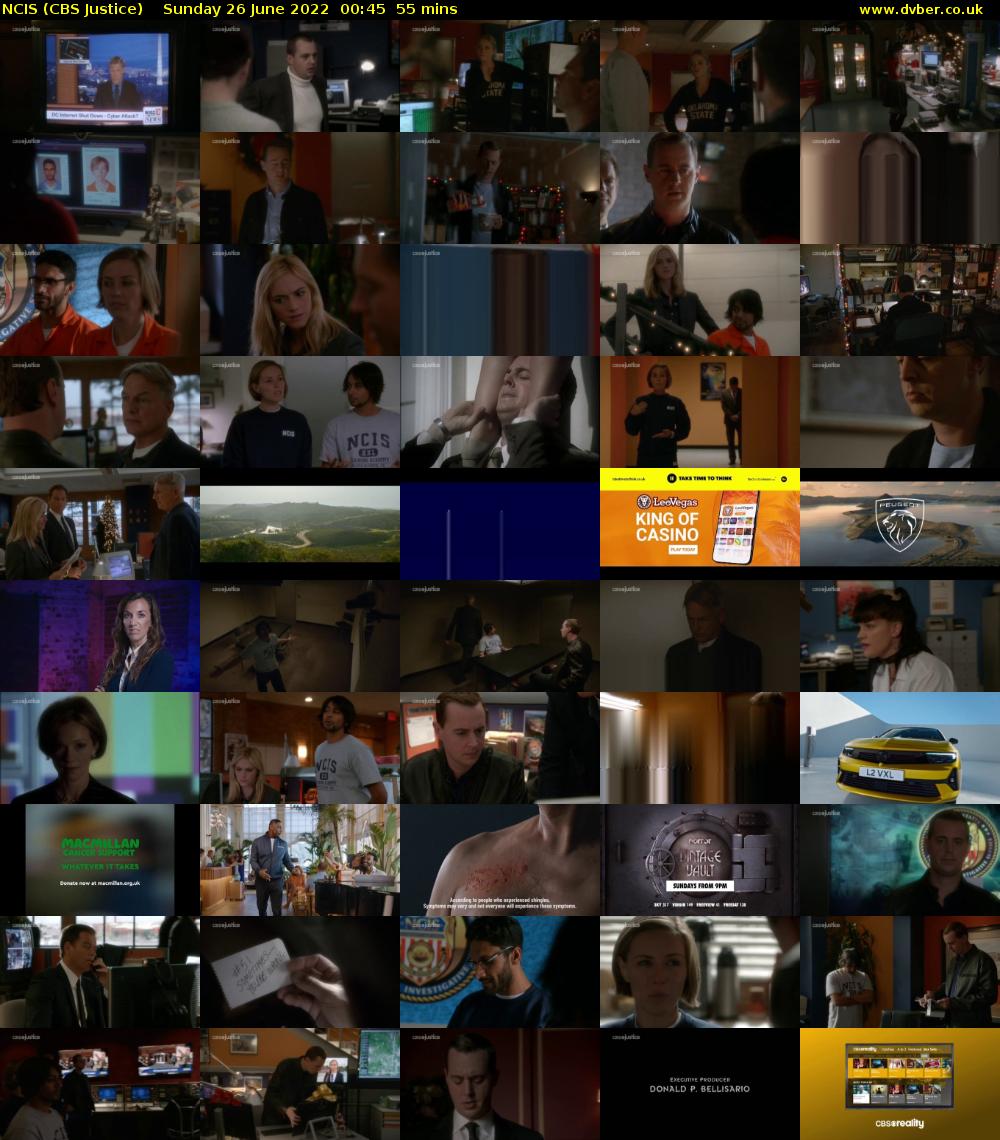 NCIS (CBS Justice) Sunday 26 June 2022 00:45 - 01:40