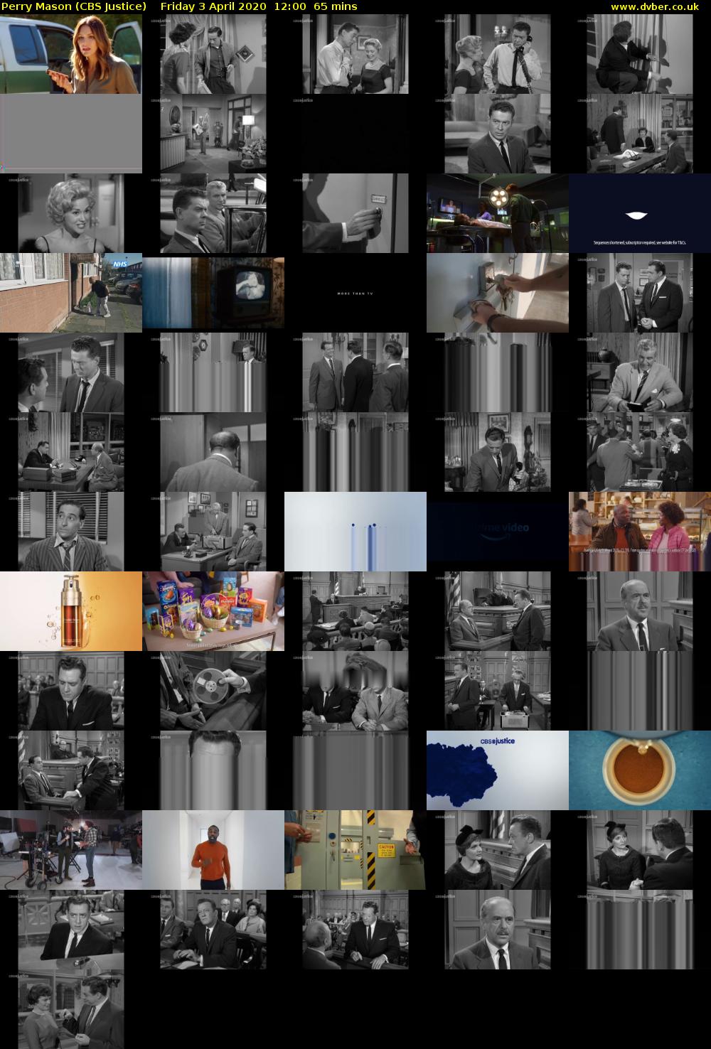 Perry Mason (CBS Justice) Friday 3 April 2020 12:00 - 13:05