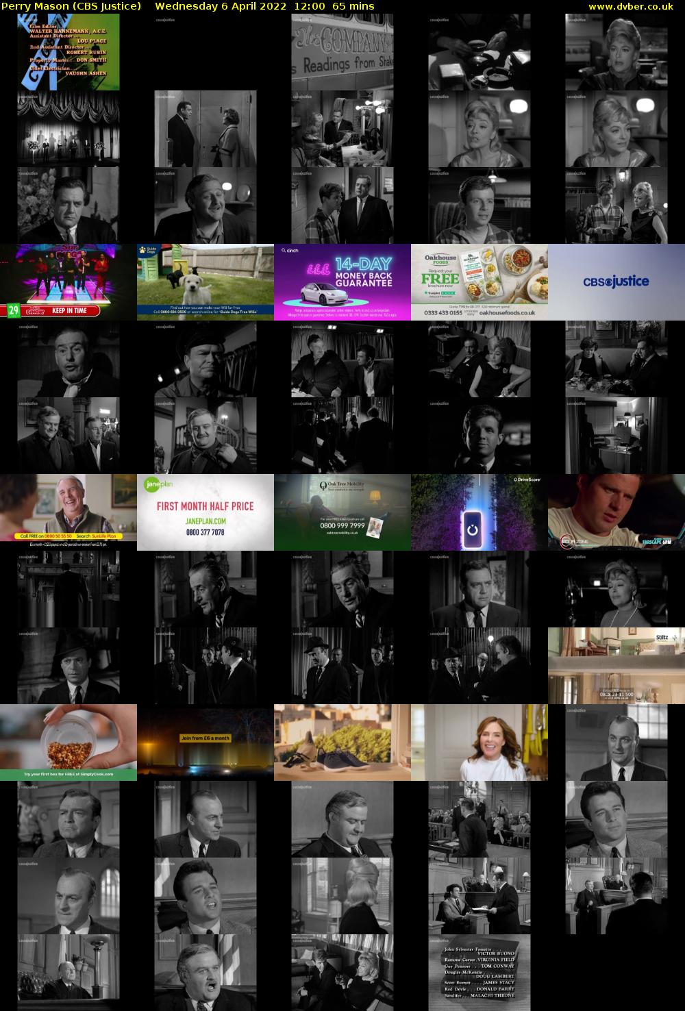 Perry Mason (CBS Justice) Wednesday 6 April 2022 12:00 - 13:05