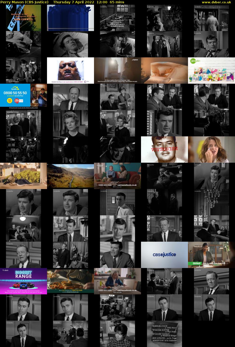 Perry Mason (CBS Justice) Thursday 7 April 2022 12:00 - 13:05