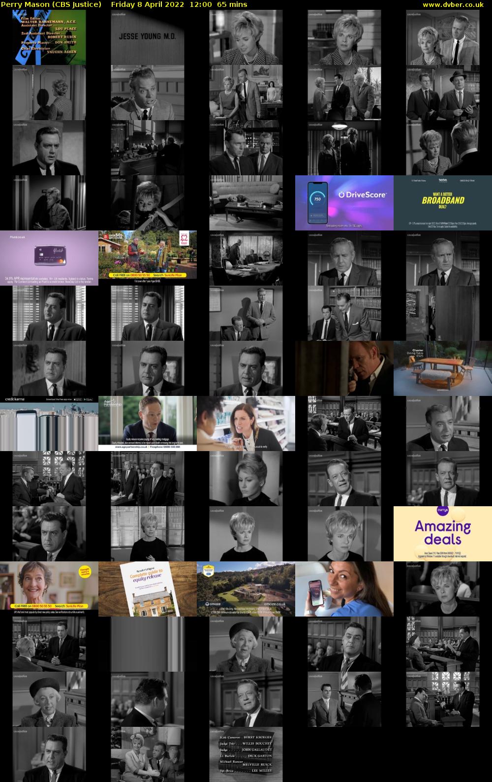 Perry Mason (CBS Justice) Friday 8 April 2022 12:00 - 13:05
