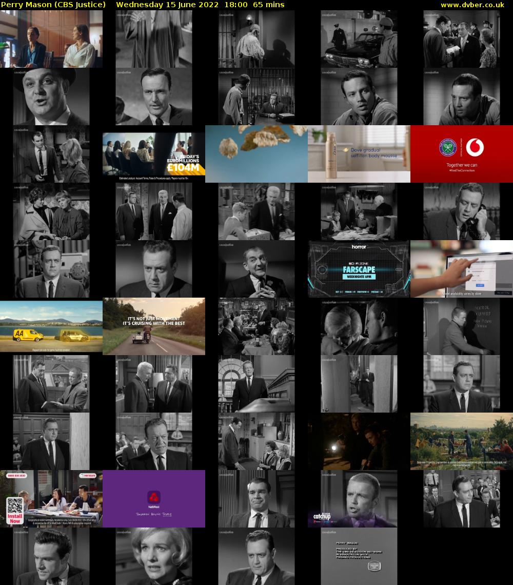 Perry Mason (CBS Justice) Wednesday 15 June 2022 18:00 - 19:05