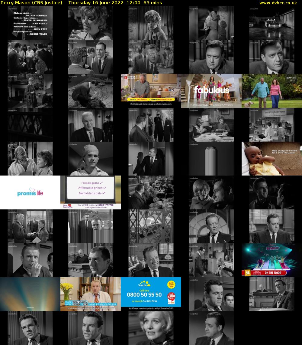 Perry Mason (CBS Justice) Thursday 16 June 2022 12:00 - 13:05