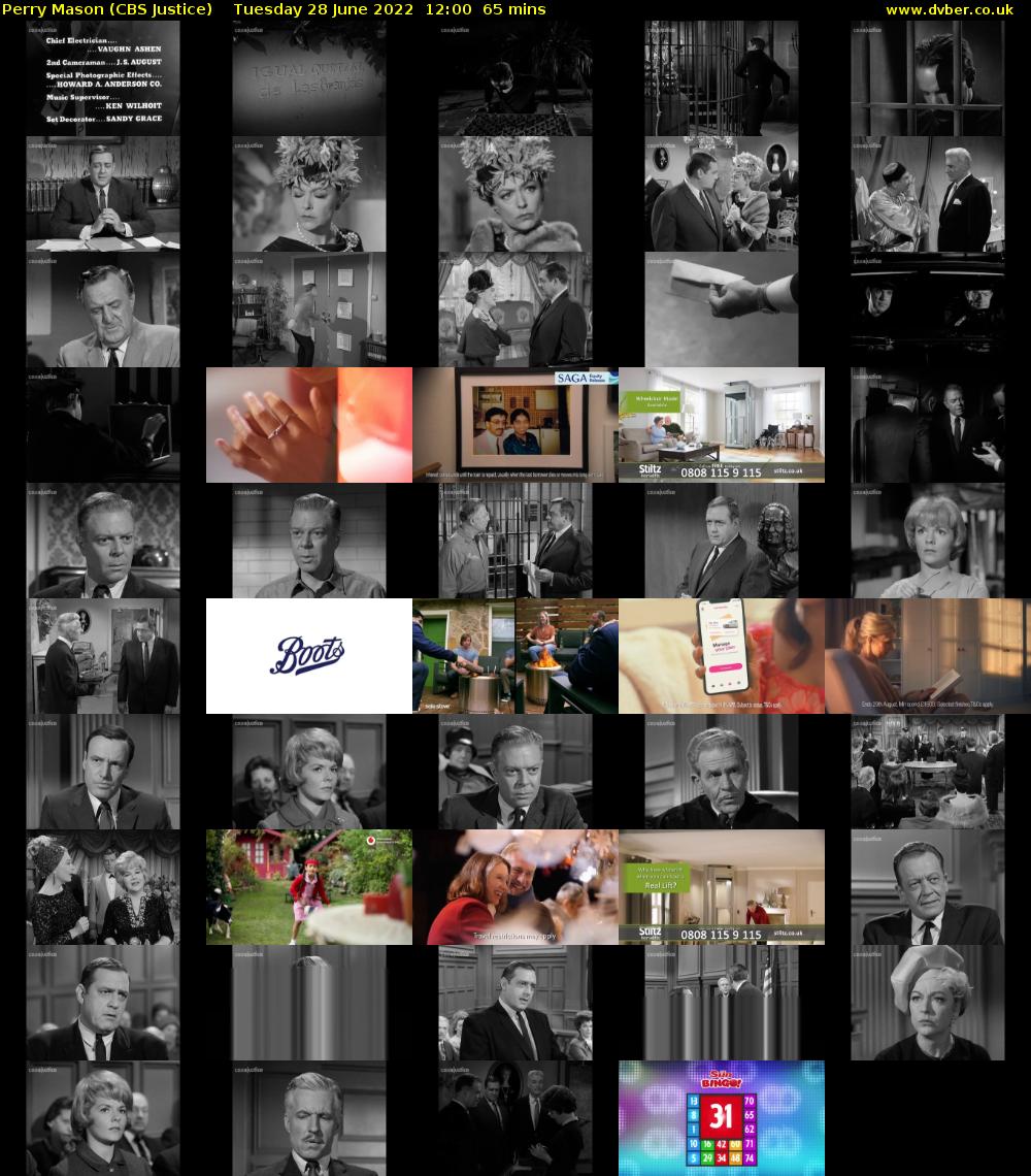 Perry Mason (CBS Justice) Tuesday 28 June 2022 12:00 - 13:05