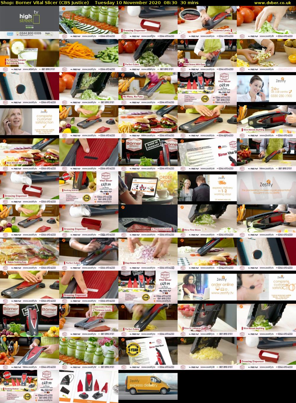 Shop: Borner Vital Slicer (CBS Justice) Tuesday 10 November 2020 08:30 - 09:00