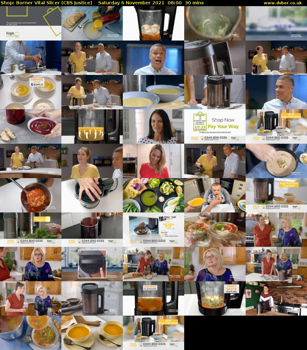 Shop: Borner Vital Slicer (CBS Justice) Saturday 6 November 2021 08:00 - 08:30