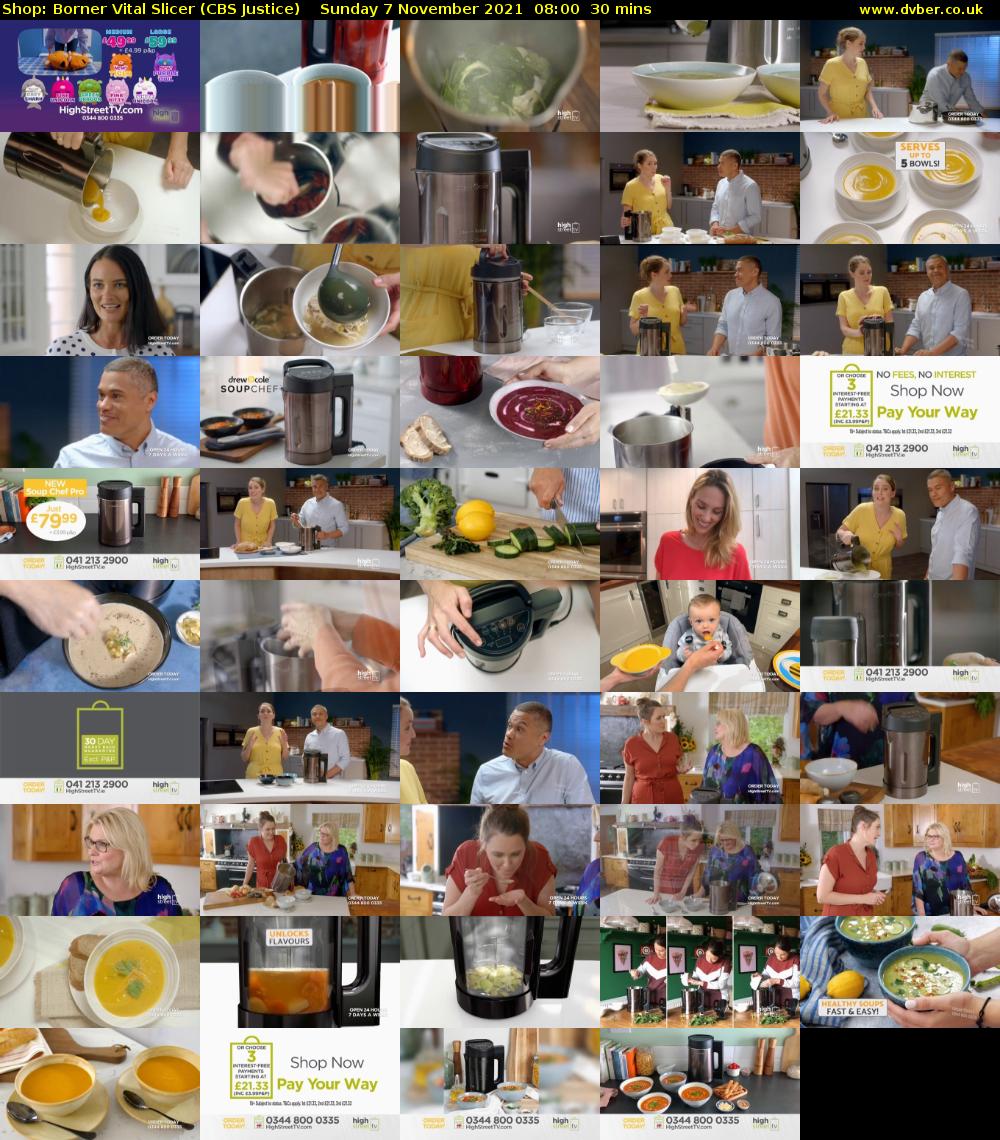 Shop: Borner Vital Slicer (CBS Justice) Sunday 7 November 2021 08:00 - 08:30